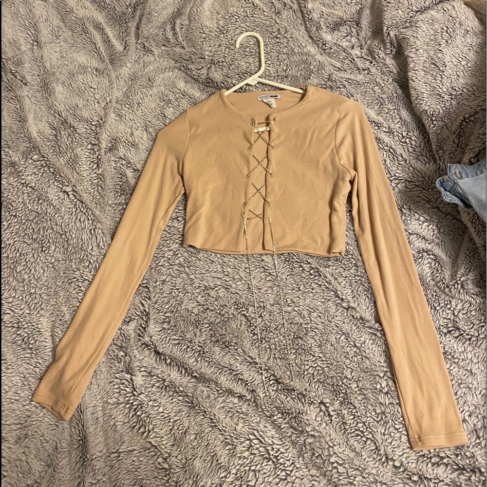 Fashion Nova Lace-up Top